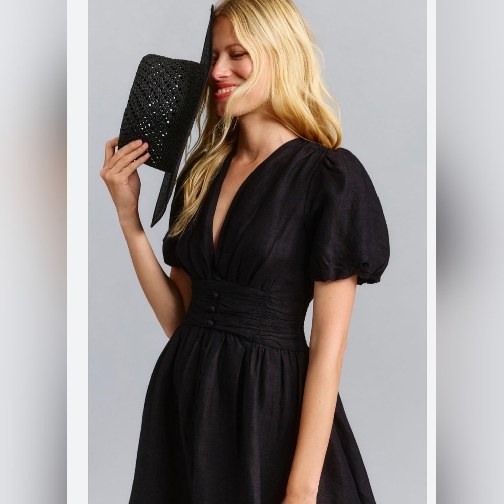 The Katerina Button Front Mini Dress by Anthropologie. Size Medium Petite.